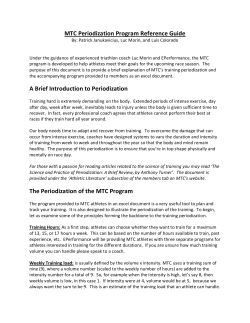 MTC Periodization Program Reference Guide A Brief Introduction to