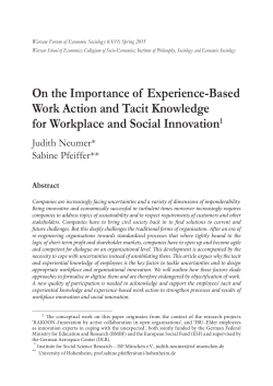 On the Importance of Experience-Based Work Action