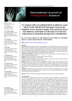 To compare effect of combined block of adductor canal block (ACB