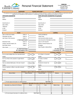 Personal Financial Statement