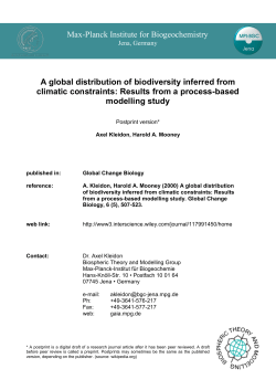 a global distribution of biodiversity