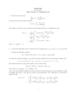 Math 3C03 M. Min-Oo Short Answers to Assignment #5 1. Solve the