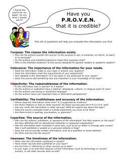 P.R.O.V.E.N. Test for Evaluating Sources