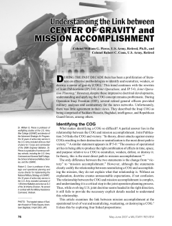 Identifying the COG - School of Strategic Landpower