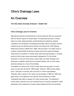 Ohio`s Drainage Laws An Overview