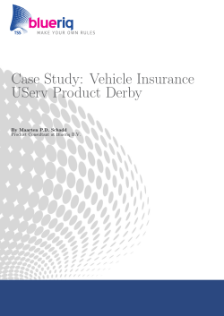 Case Study: Vehicle Insurance UServ Product Derby