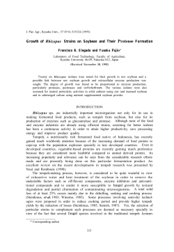 Growth of Rhizopus Strains on Soybean and Their Protease Formation