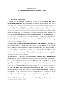 EU Law viewed through the eyes of a national judge