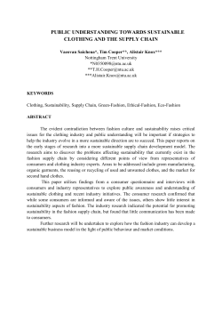public understanding towards sustainable clothing and the