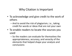Why Citation is Important