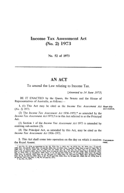 Income Tax Assessment Act (No. 2) 1973 AN ACT