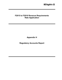 BC Hydro Regulatory Accounts Report