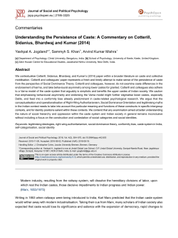 Understanding the Persistence of Caste