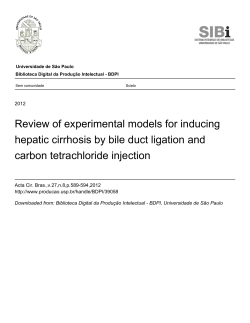 Review of experimental models for inducing hepatic