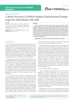 A Brief Overview of Within-Subject Experimental Design Logic for