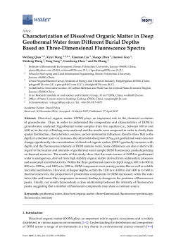 Characterization of Dissolved Organic Matter in Deep Geothermal
