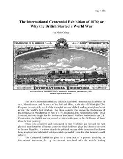 The International Centennial Exhibition of 1876