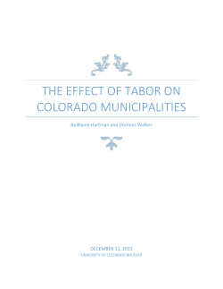 The Effect of TABOR on Colorado Municipalities