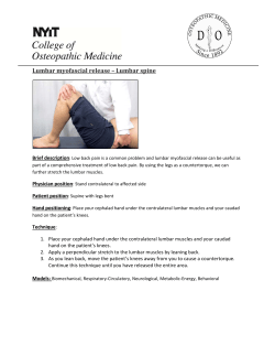 Lumbar myofascial release – Lumbar spine