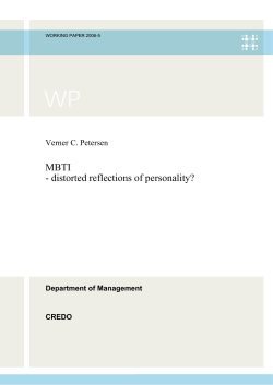 MBTI - distorted reflections of personality?