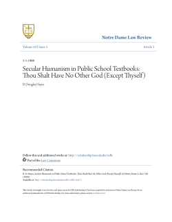 Secular Humanism in Public School Textbooks: Thou Shalt Have No