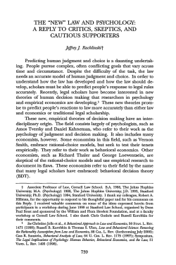 THE "NEW" LAW AND PSYCHOLOGY: A REPLY TO CRITICS