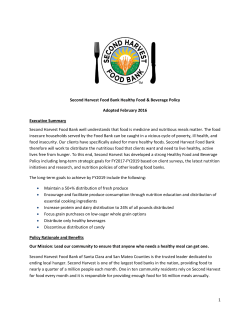 Healthy Food and Beverage Policy