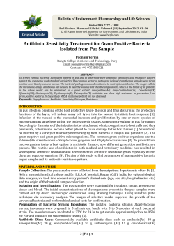 Antibiotic Sensitivity Treatment for Gram Positive Bacteria Isolated
