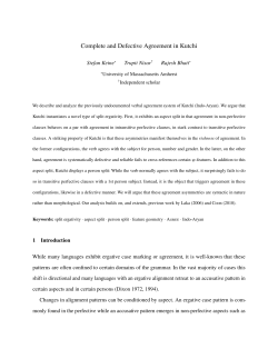 Complete and Defective Agreement in Kutchi