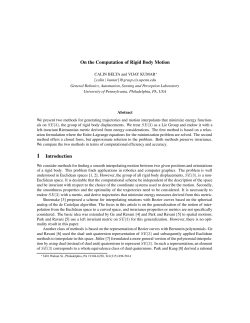 On the Computation of Rigid Body Motion 1 Introduction