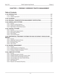 Table of Contents CHAPTER 3 - FREEWAY CORRIDOR