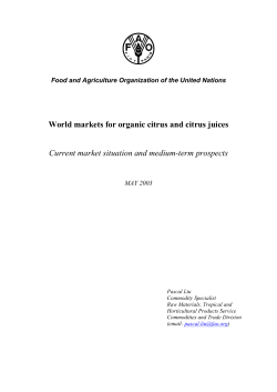 Major markets for organic citrus and citrus juices in the world