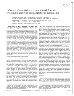 Influence of isometric exercise on blood flow and sweating in