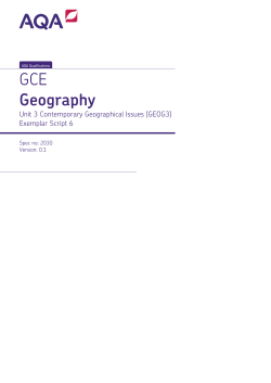 A-level Geography Teaching Guidance GEOG Unit 3