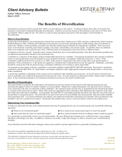 Client Advisory Bulletin The Benefits of Diversification