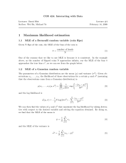 1 Maximum likelihood estimation