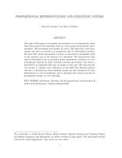 PROPORTIONAL REPRESENTATION AND STRATEGIC VOTERS