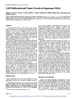 Cell Proliferation and Tumor Growth in