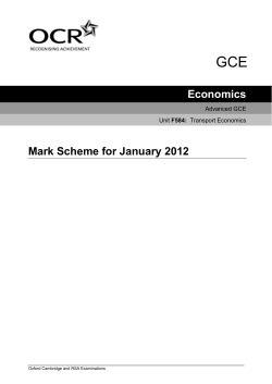 Mark scheme - Unit F584 - Transport economics - January