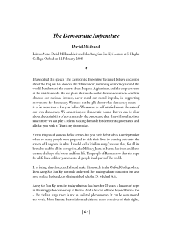 The Democratic Imperative *