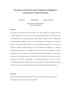 The Impact of Facebook on Social Comparison and Happiness