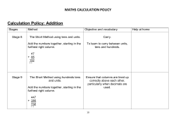 Calculation Policy - Parlaunt Park Primary Academy