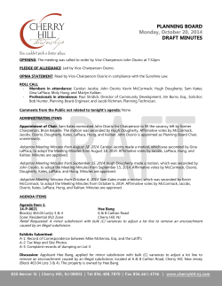 PLANNING BOARD Monday, October 20, 2014 DRAFT MINUTES