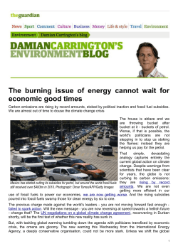 The burning issue of energy cannot wait for