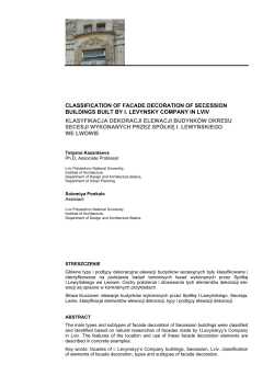 classification of facade decoration of secession buildings built by i