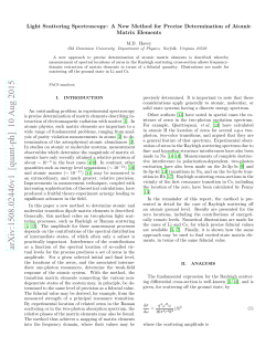Light Scattering Spectroscopy: A New Method for Precise