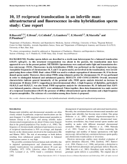 10, 15 reciprocal translocation in an infertile man: ultrastructural and