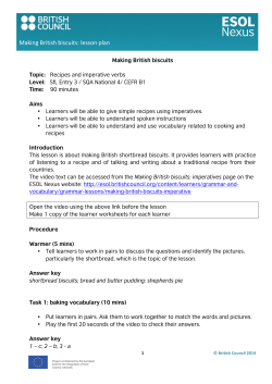 Making British biscuits: lesson plan - ESOL Nexus
