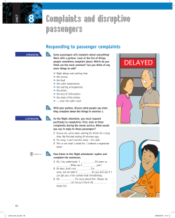 Sample Unit: Complaints and Disruptive Passengers