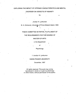 Exploring the impact of offence characteristics and mental disorder